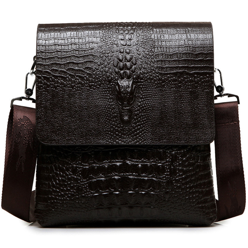 Luxury Bags Store - حقيبة كتف من جلد التمساح للرجال