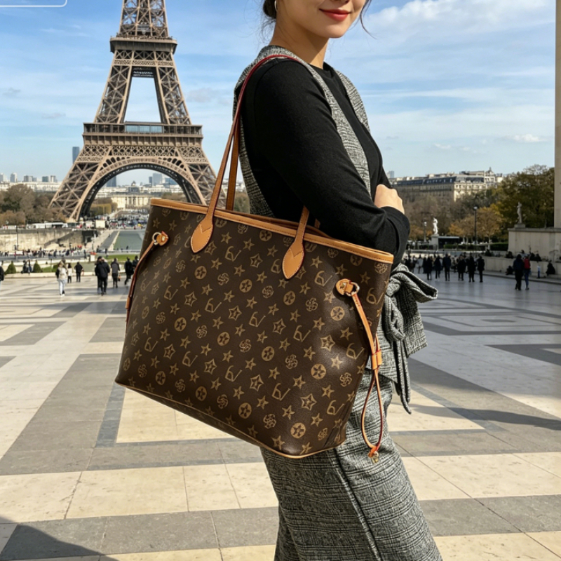 Luxury Bags Paris - حقيبة حفاضات أنيقة من الجلد، حقيبة