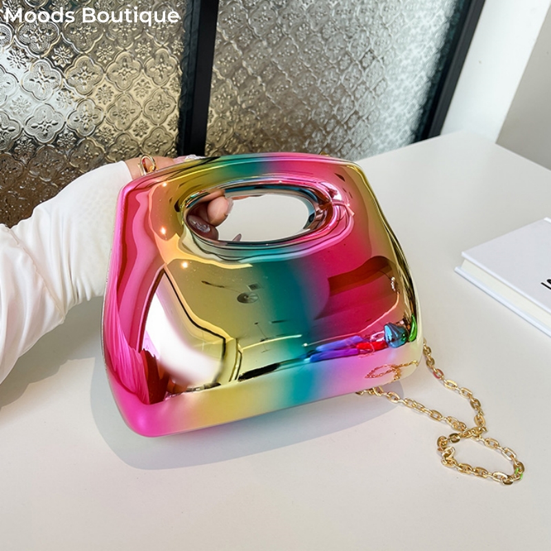 Luxury Bags Store - أمزجة-حقيبة كتف بسلسلة أكريليك للنساء ،
