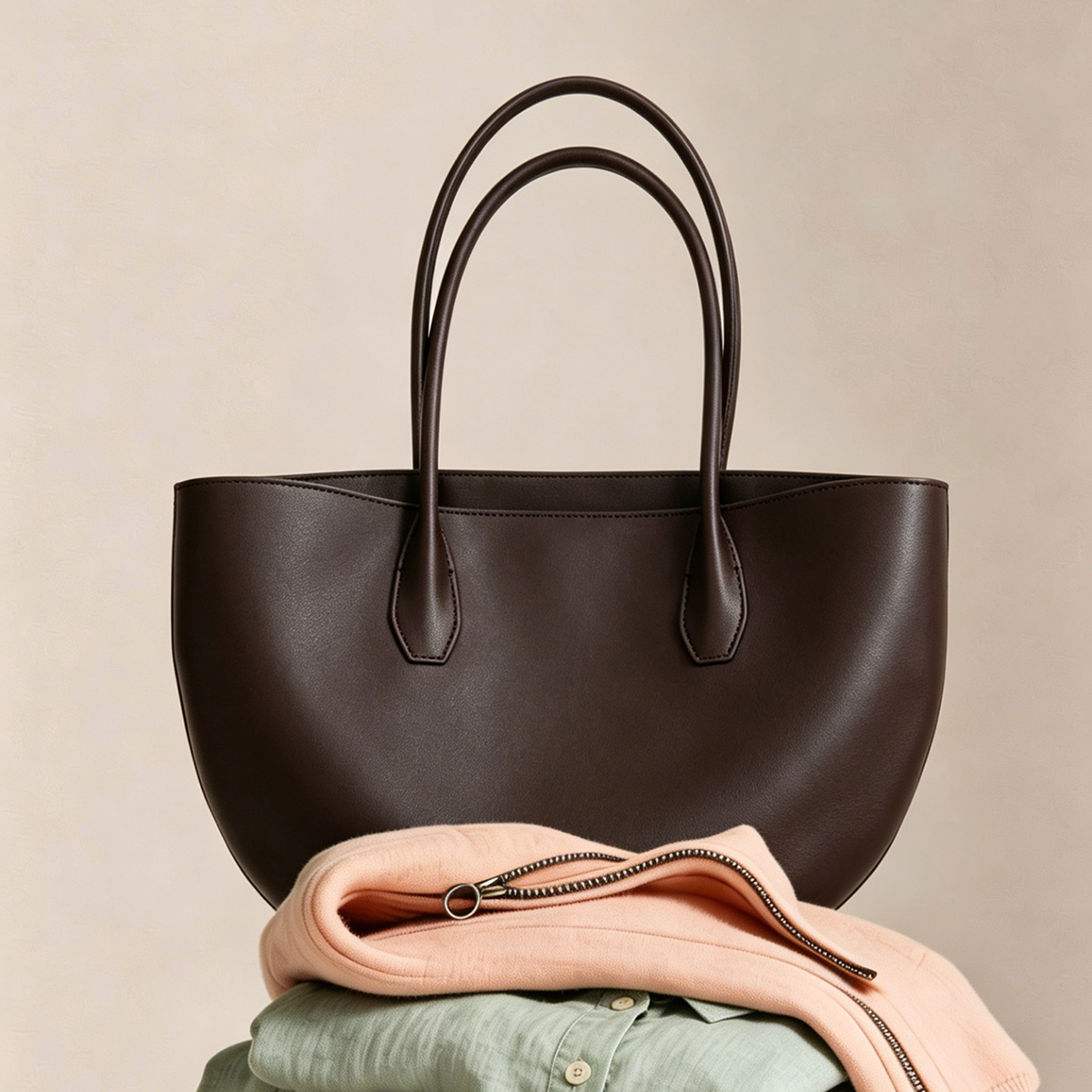 Half Moon Bag Suede - حقيبة يد جلدية نصف دائرية من
