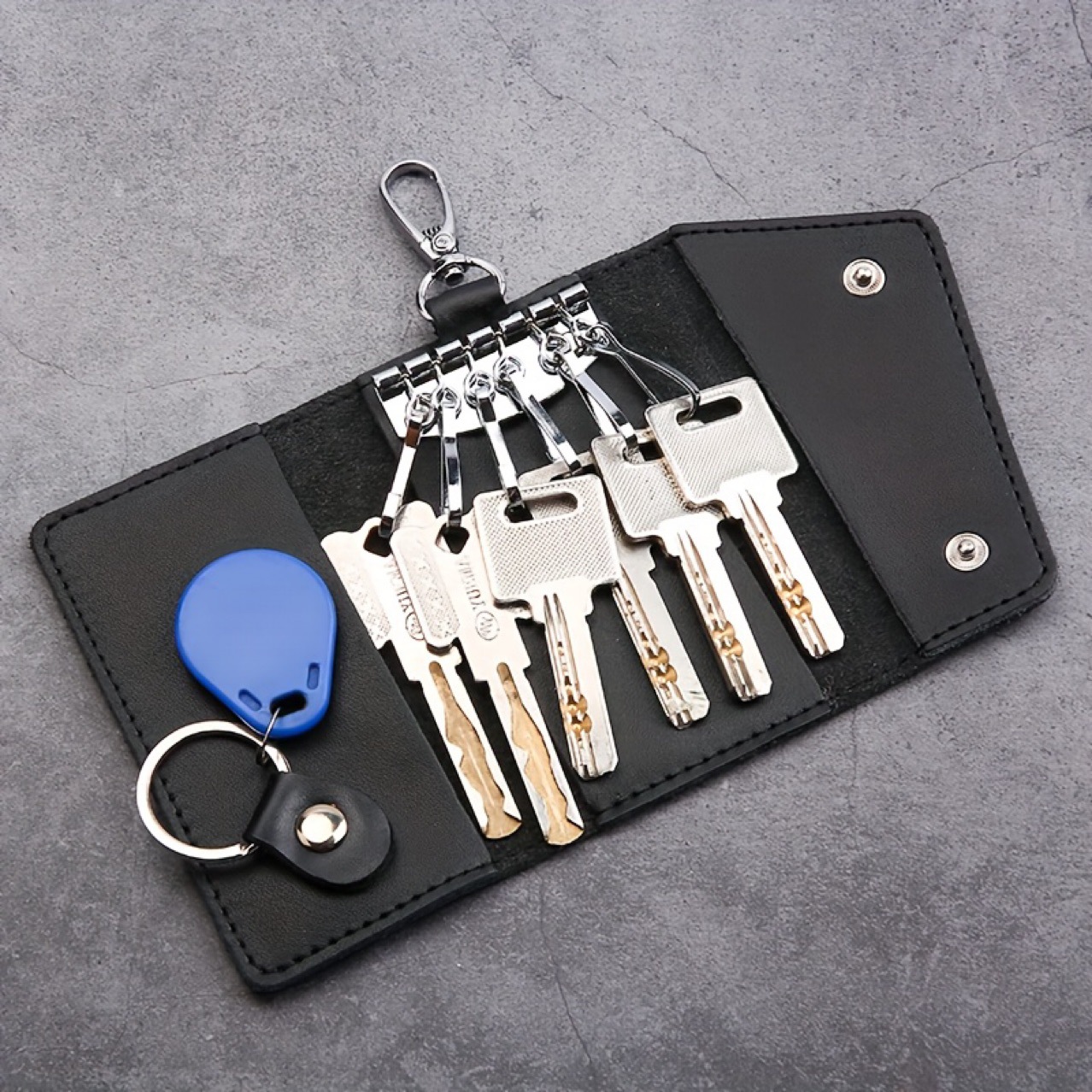 Key Holder Leather Pouch - حافظة مفاتيح رجالية من الجلد الطبيعي،