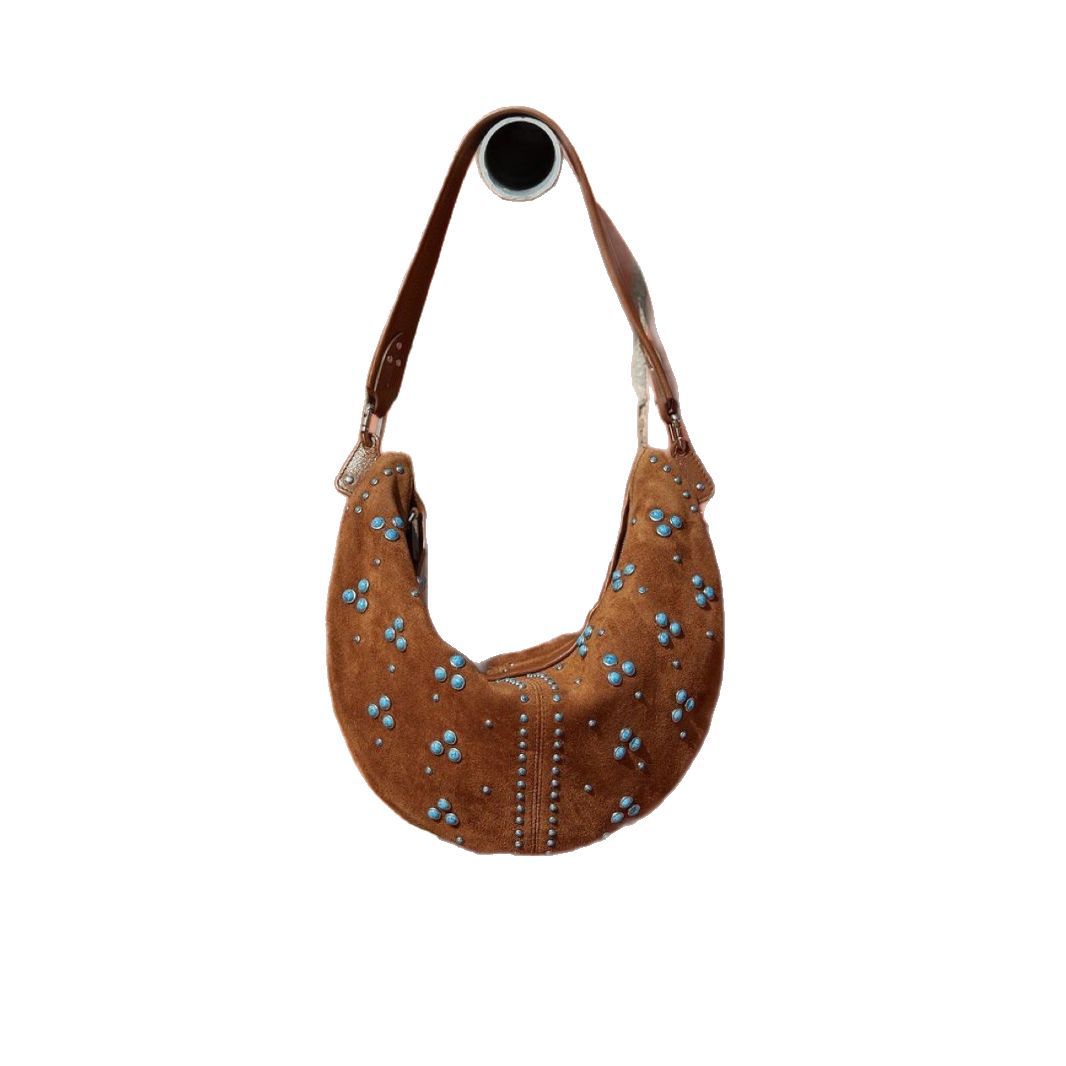 حقيبة يد نسائية بتصميم متخصص ر - مراجعة Half Moon Bag Suede وسعره