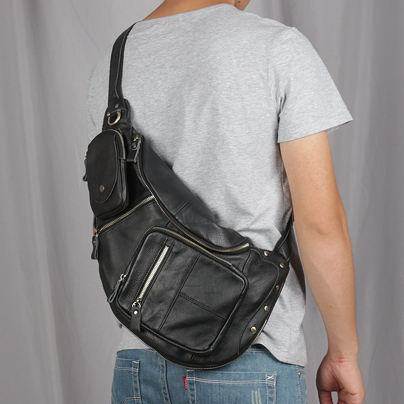حقيبة صدر جلدية جديدة للرجال ل - مراجعة Half Moon Bag Suede وسعره