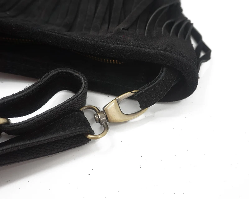 المرأة جلد طبيعي الجلد المدبوغ - مراجعة Half Moon Bag Suede وسعره