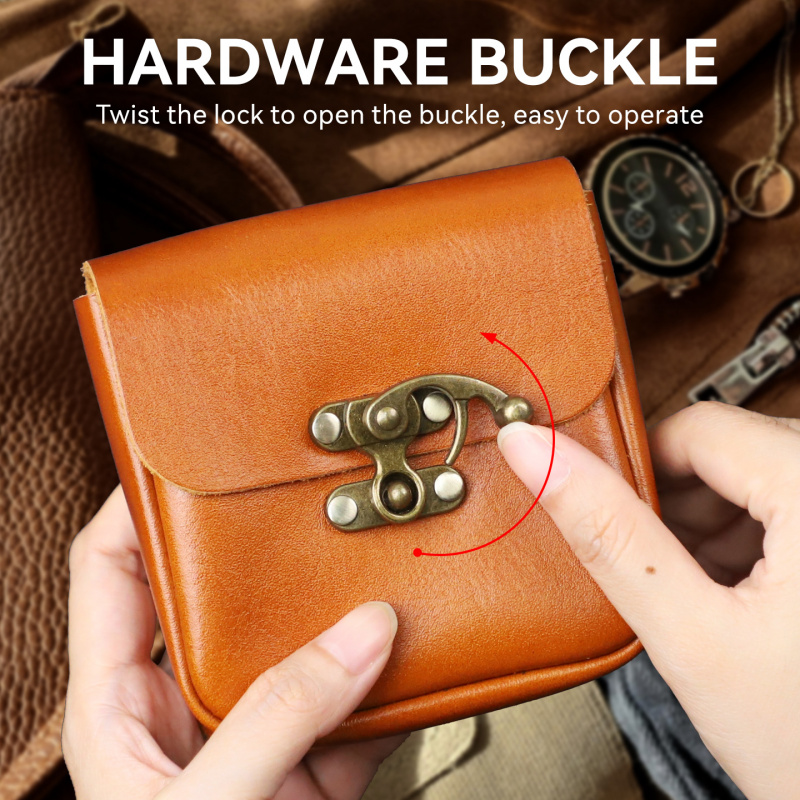 حقيبة خصر صغيرة من جلد البقر ا - مراجعة Key Holder Leather Pouch وسعره
