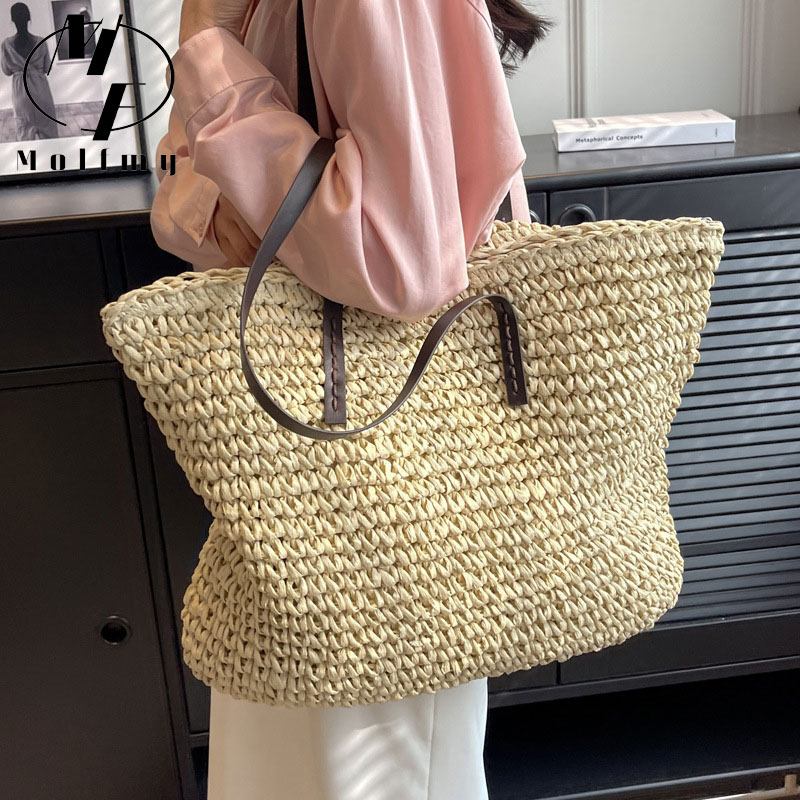 القش المنسوجة حمل الحقائب عارض - مراجعة Luxury Bags Store وسعره