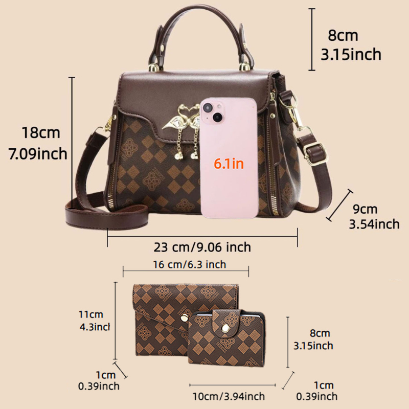مجموعة حقائب نسائية من 3 قطع،  - مراجعة Luxury Bags Casual وسعره