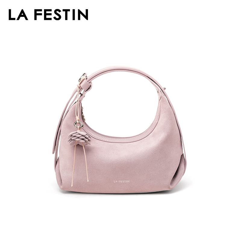 LA FESTIN حقيبة يد أصلية للنسا - مراجعة Half Moon Bag Suede وسعره
