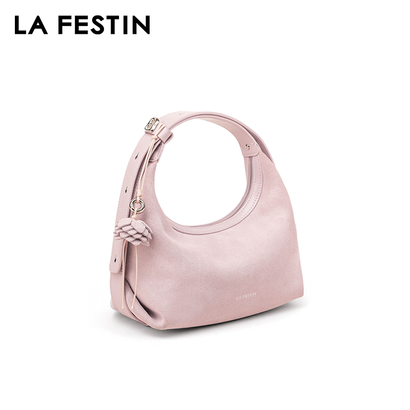 LA FESTIN حقيبة يد أصلية للنسا - مراجعة Half Moon Bag Suede وسعره